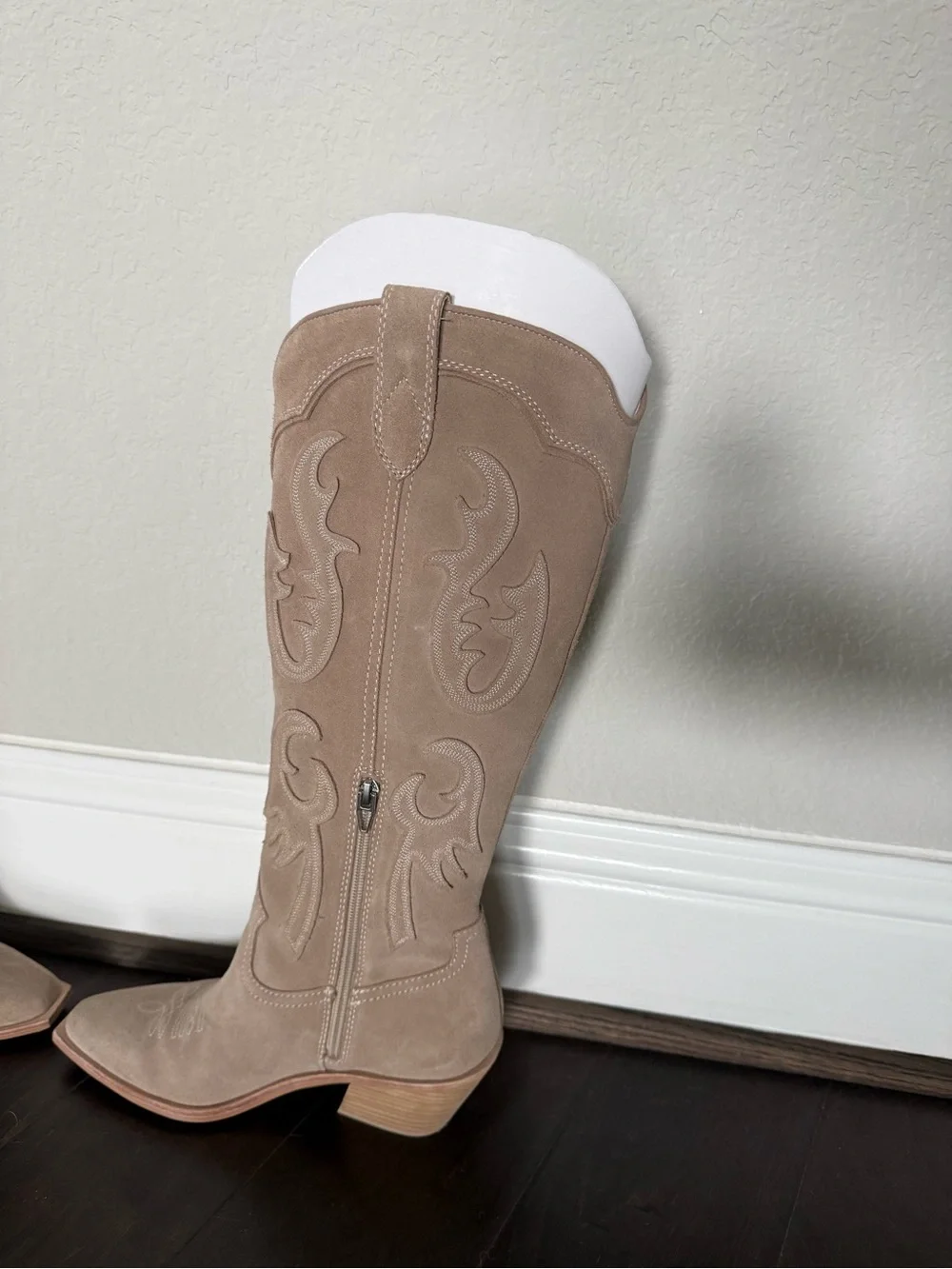 Dolce Vita Over-the-Knee Suede Boots in Beige
